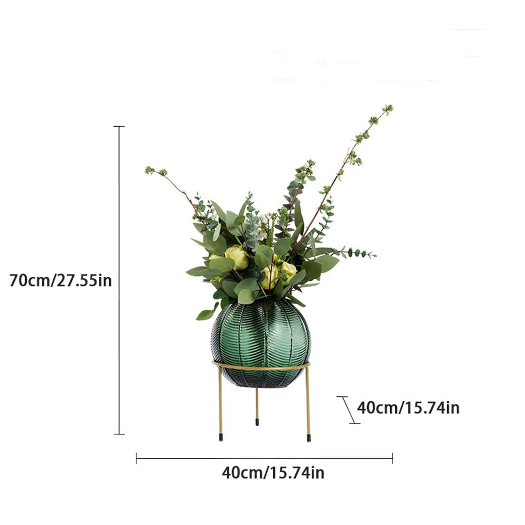Artificial Bonsai Tree Nordic Light Luxury Simulation Flower Art Decoration Living Room Table Negotiating Table Glass Bottle Fake Flower Decoration Artificial Plant Bonsai Tree(B)