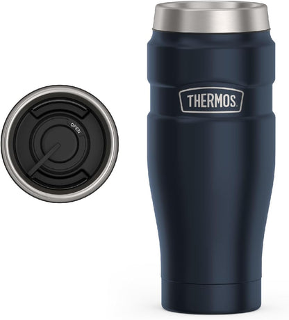 16oz, Commuting THERMOS Stainless King Vacuum-Insulated Stainless Steel Tumbler - Midnight Blue - Insulated Coffee