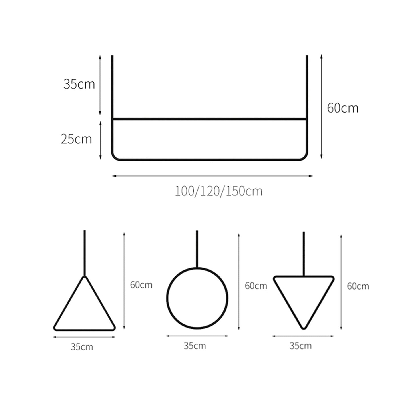 CUTPOIY Hanging Metal Clothing Display Rack, Metal Commercial Clothing Hanger Ceiling Hanger, U-Shaped Hanger Retail Store Clothing Clothes Rail, Used in Boutiques(120cm White U sd Bar Hanger)