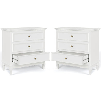 FansaFurn White Buffet Sideboard Set of 2, Wooden Sideboard Cabinet Organizer for Living Room, Hallway