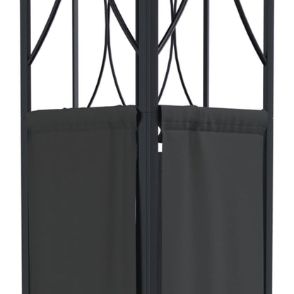 Anthracite Steel Outdoor Gazebo, Large 118x118 Inch Polyester Fabric Canopy, Powder-Coated Frame for Patio, Garden, Events Outdoor Structures