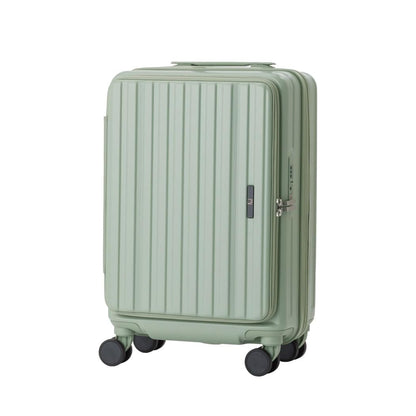 LEGEND WALKER 26" Large Checked Luggage, Front Opening Expandable Hardshell Suitcase with Spinner Wheels, TSA Lock, USB Port & Cup Holder, Light Green, 5524-67