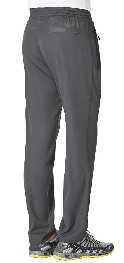 Rdruko Men's Sweat Pants Lightweight Casual Workout Gym Jogger Hiking Track Sports Athletic with Zipper Pockets(Dark Grey, US L)