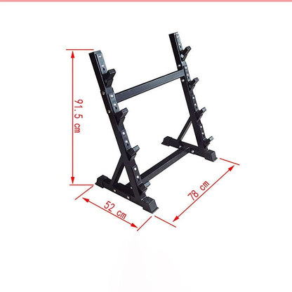 ZOCWJK 4-Tier Barbell Storage Stand, Barbell Rack, Commercial Fixed Dumbbell Storage Display Holder, Fitness Equipment Storage Rack