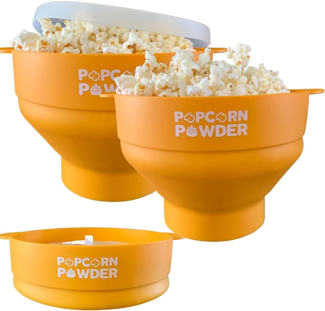 Popcorn Powder's Collapsible Microwave Popcorn Popper (Yellow)