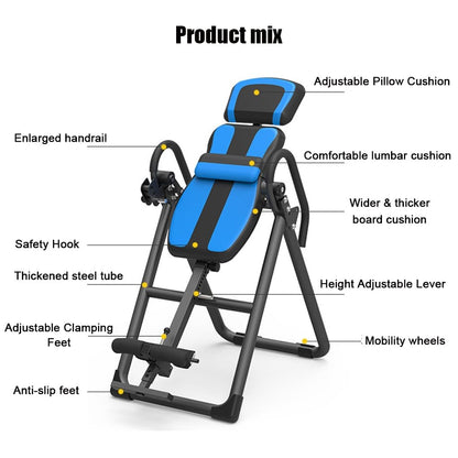 RIEJIN Premium Inversion Table with Removable Head Pillow & Lumbar Support Pad, Heavy Duty - up to 330 lbs