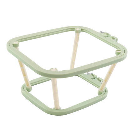 UTALIND Adjustable 2-Layer Embroidery Stand/Punch Needle Frame – Portable ABS Hoop Holder for Cross Stitch, Quilting & Sewing Crafts, Green Small Size