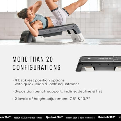 Reebok Deck Multipurpose Adjustable Bench Aerobic Strength Training Incline and Decline2