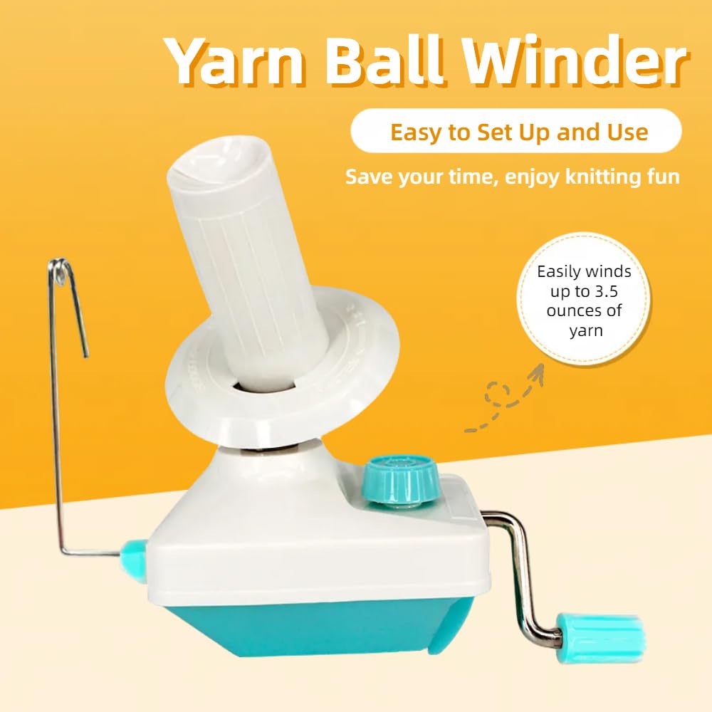 Yarn Ball Winder, Convenient Yarn Winder for Yarn,Yarn Swift and Ball Winder Combo with Easy Installation for Yarn Storage + 53 Pieces Stitch Knitting Needles + 1 Pieces Scissors