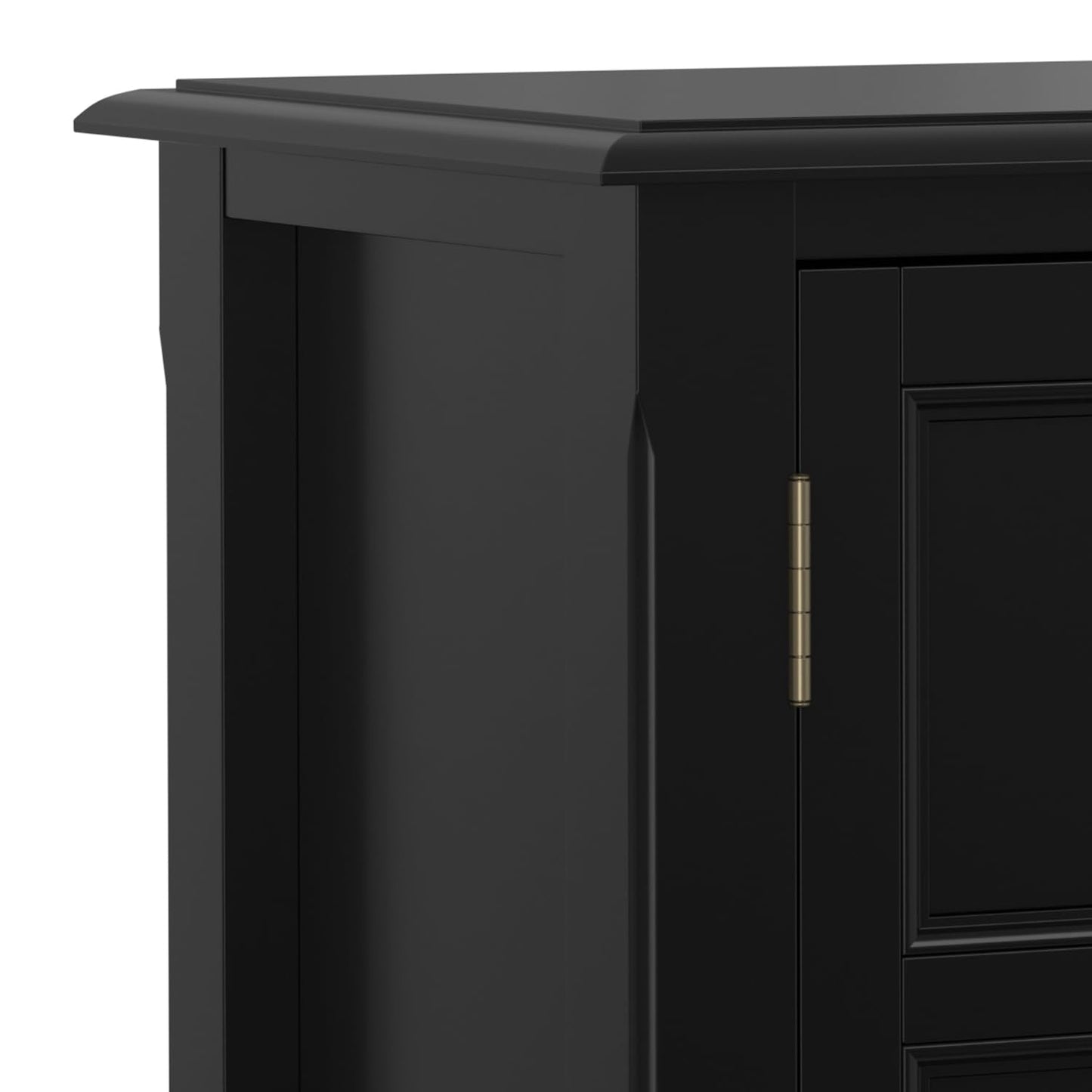 SIMPLIHOME Burlington Storage Cabinet - 30 inch Wide Solid Wood 2 Door Low Storage Unit in Black, Transitional Accent Cabinet for Living Room or Entryway with Adjustable Shelves