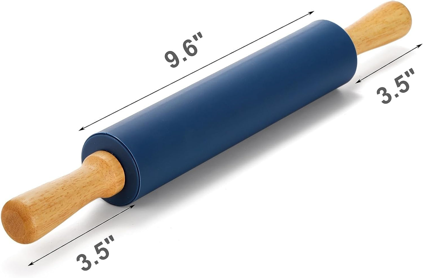 Yopay 4 Pack Silicone Rolling Pin for Baking, Non Stick Large 17 Inch Roller with Wood Handle for Tortillas Dough, Pizza, Pie, Pastries, Pasta, Cookies, Good Grips, Easy to Wash