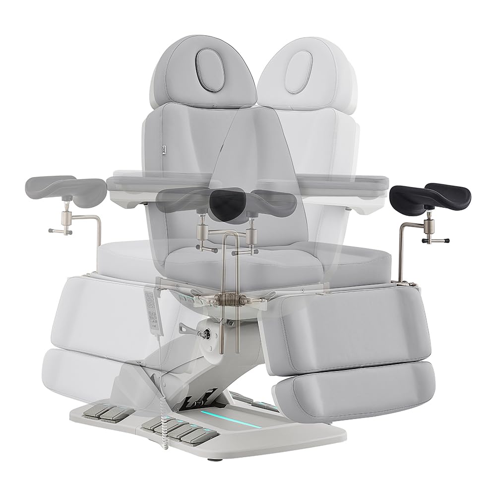 Dir Medical Spa Chair 4-Motor Electric Medical Examination Room Table with Stirrups Spa Beauty Bed Esthetician Chair Facial Bed with Position Memory Function Geneva