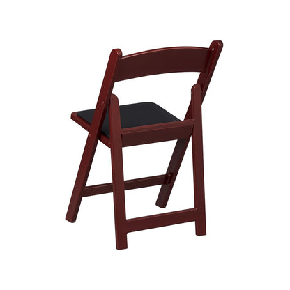 Zedfire Set of 8, Mahogany Resin Folding Chairs with Vinyl Seat, Commercial Event Chairs, Foldable Chair for for Party, Wedding, Picnic, Indoor/Outdoor use