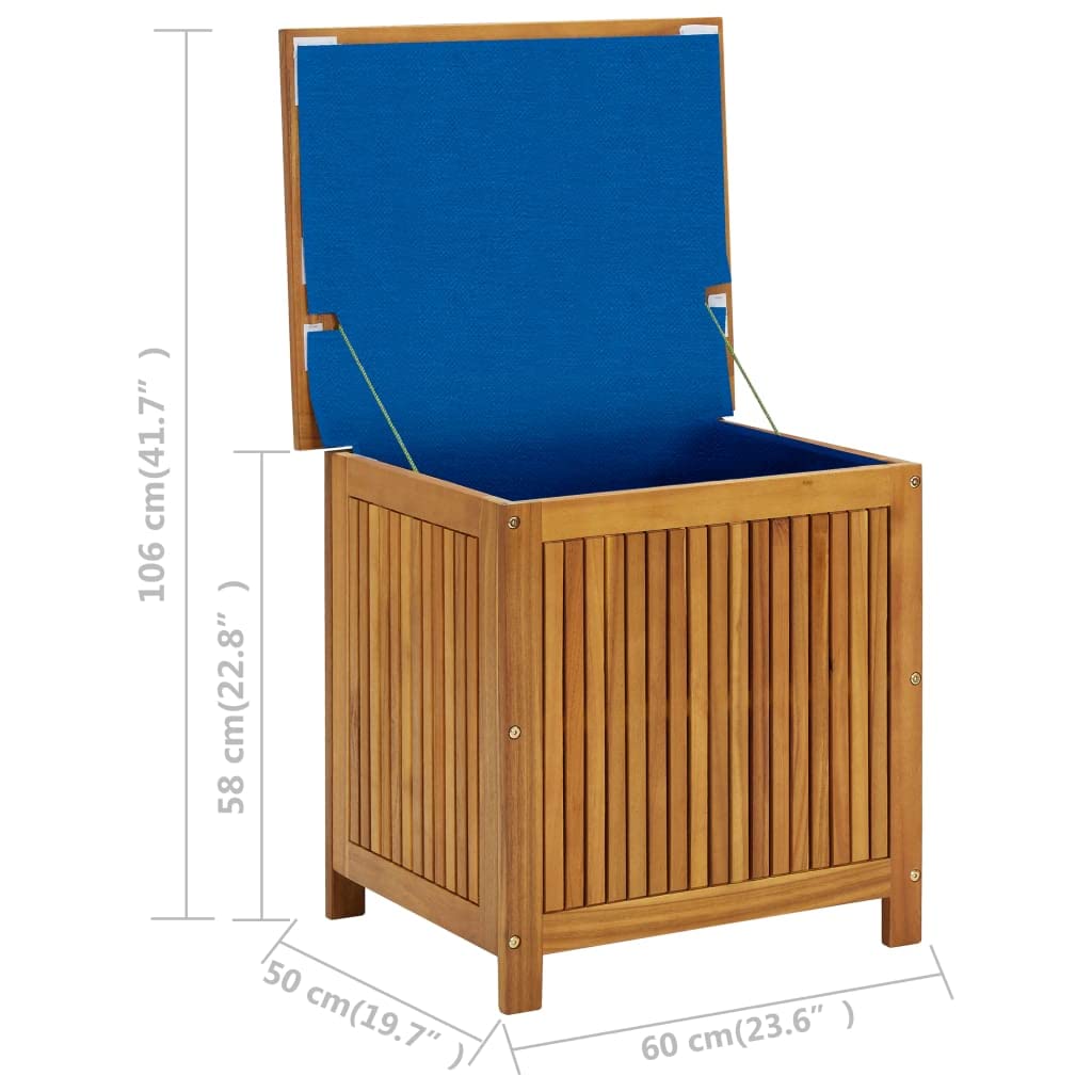 Fregramei Acacia Wood Patio Storage Box, Outdoor Storage Container, Wooden Portable Deck Box & Outdoor Container for Patio Garden Pool Yard, 23.6"x19.7"x22.8" Solid Wood Acacia,-164