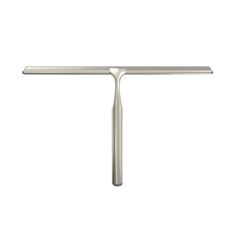 Better Living Deluxe XL Shower Squeegee, Multi-Purpose Silicone Squeegee Blade with Storage Hook, Rust-Proof Heavy Duty Window, Glass, Shower Scrubber, Windshield Wiper, 12", Brushed Nickel