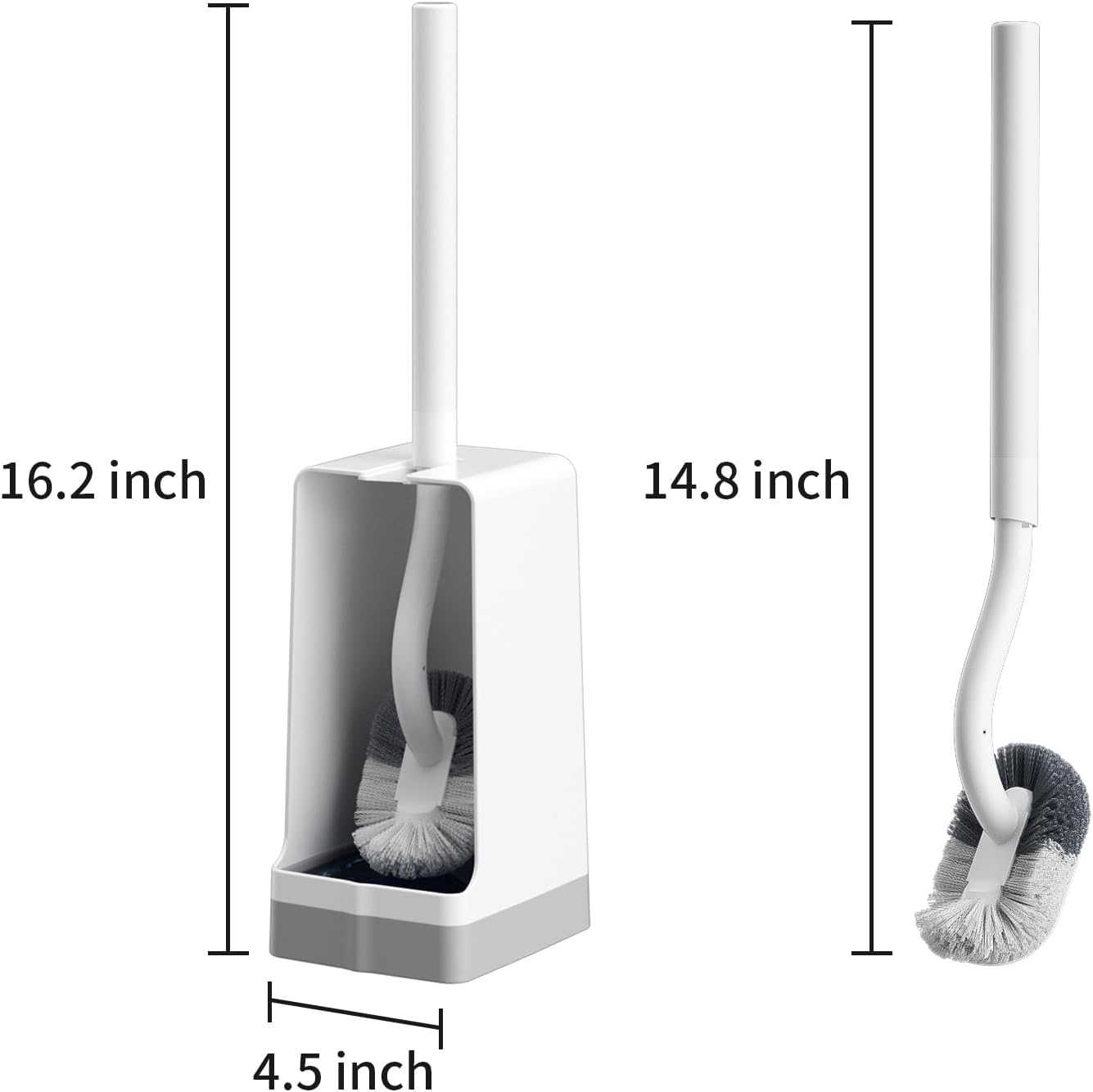 Set, 1 Pack Marbarsse Bathroom Toilet Bowl Brush and Holder, Curved Design Dismount Toilet Brush for Deep Cleaning