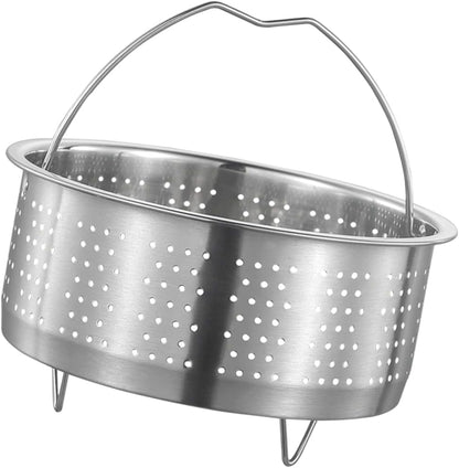 Luxshiny Rice Cooker Steamer Basket with Handle, Stainless Steel for Steaming Food, Meat, Fish, Rice, Veggies