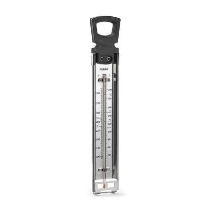 12" Polder Candy Thermometer, Stainless Steel Cooking Thermometer with Pot Clip, for Jam, Syrup, Jelly, Yogurt