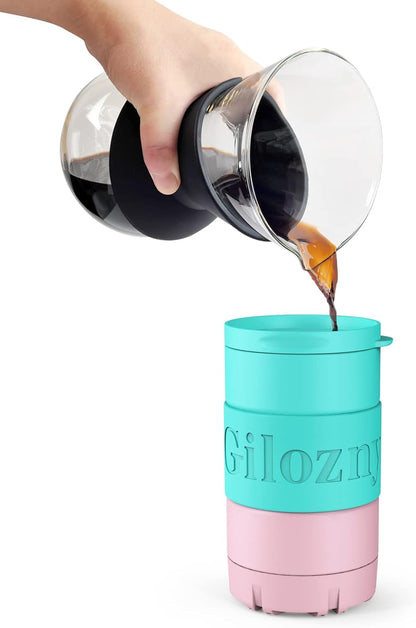Gilozny 14 oz Cooling Freeze Beverage Cup, Coffee/Beer Rapid Cooler Freezer Double Wall Insulated Stainless Steel