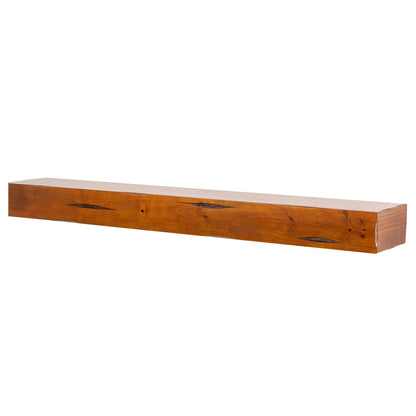 MANTELSDIRECT Breckenridge 60” Fireplace Mantel Shelf with Corbels – Rustic Floating Mantel Shelf for Over Fireplace – Chestnut - Wood Shelf for Wall – Pine Box Construction