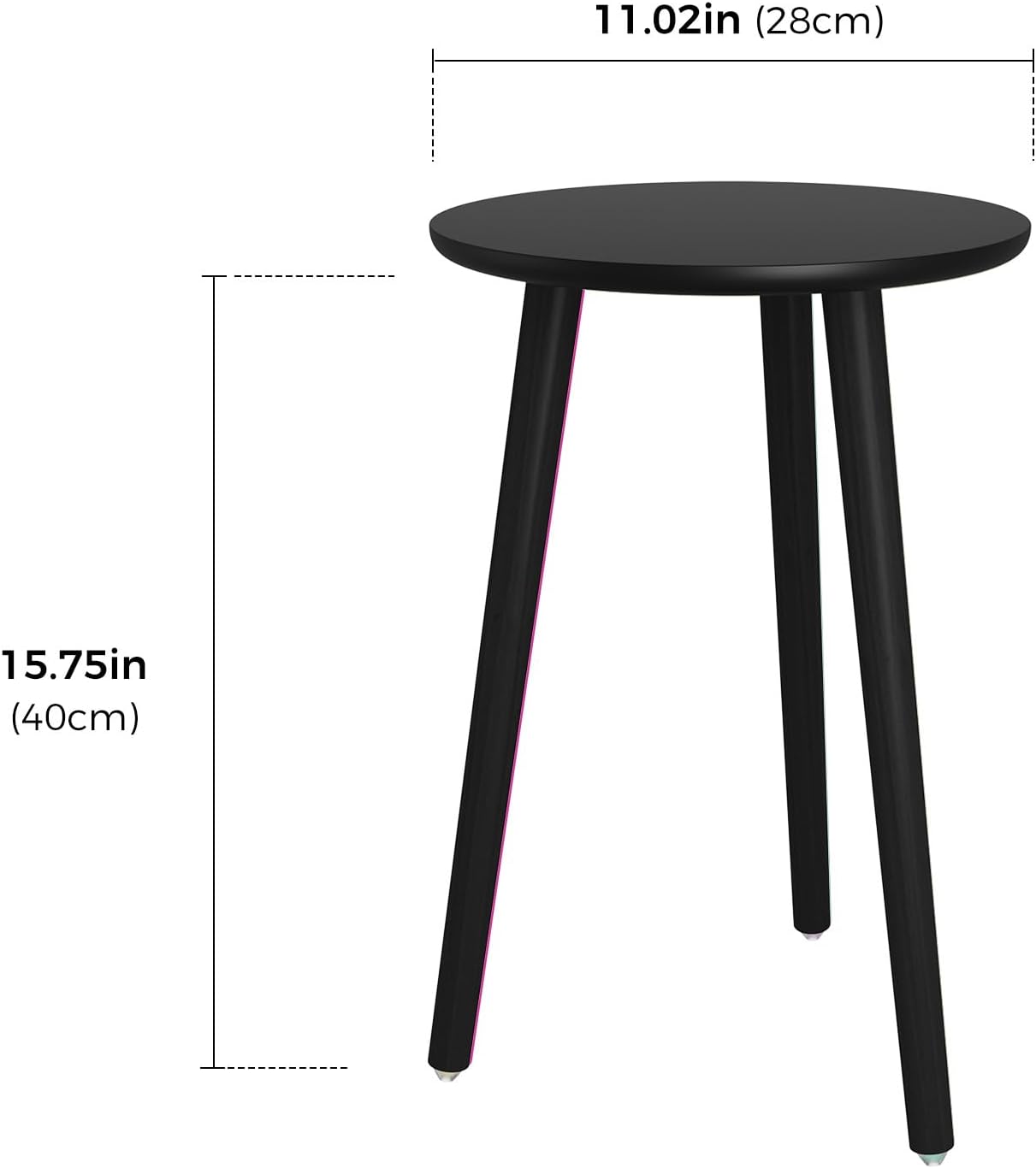 Leaf&lull Tall Plant Stand Indoor Black Plant Table for Large Plants Wooden Plant Stool Plant Holder for Living Room