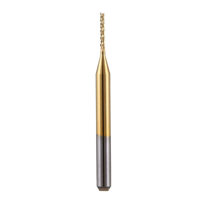 HOZLY 10Pcs 1/8'' Shank 1.0mm Titanium Coat Carbide End Mill Engraving Bits CNC Rotary Burrs Tool for PCB Mould Plastic Fiber Carbon Fiber Hardwood