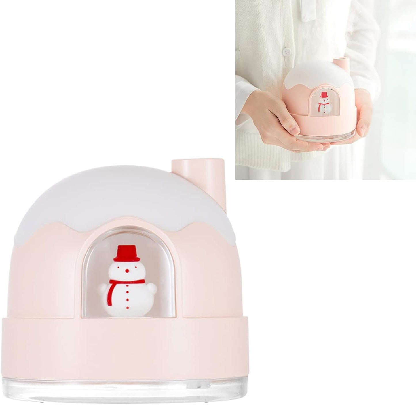 Cool Mist Humidifier with Night Light, Quiet Ultrasound Humidifiers for Bedroom, Auto Shut Off Cute Snowhouse Design