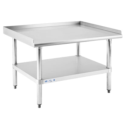 Hally Stainless Steel Equipment Stand 28x36 Inches with Undershelf, NSF Commercial Prep & Work Table with Rear and Side Risers, Heavy Duty Grill for Kitchen, Bar, Restaurant, Home and Hotel
