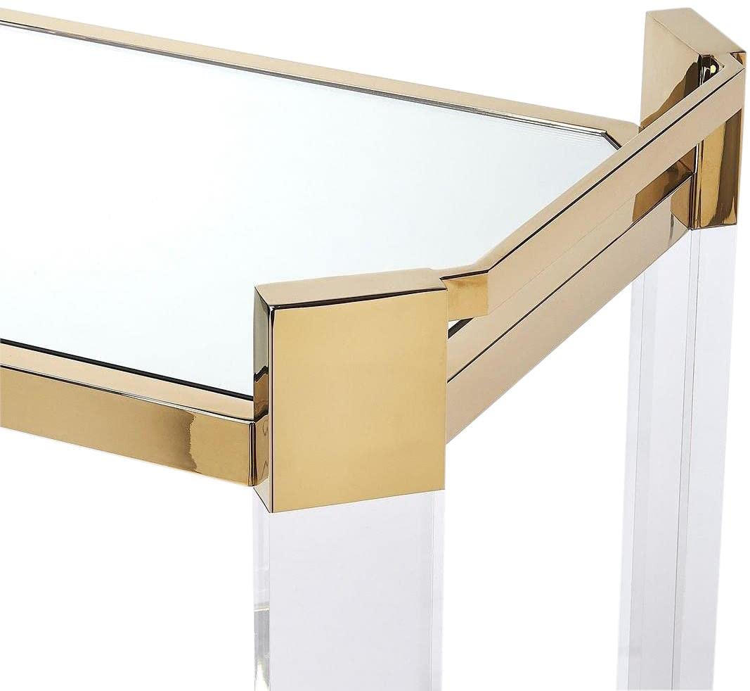 Butler Specialty Company Charlevoix Acrylic 2-Tier Bar Cart - Clear & Gold