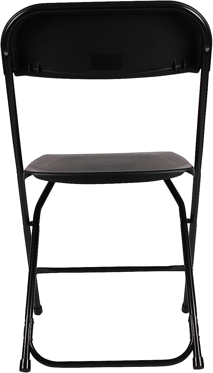 Commercial 650lb Set BTEXPERT Black Plastic Folding Chair Steel Frame High Weight Capacity Event Chair Lightweight