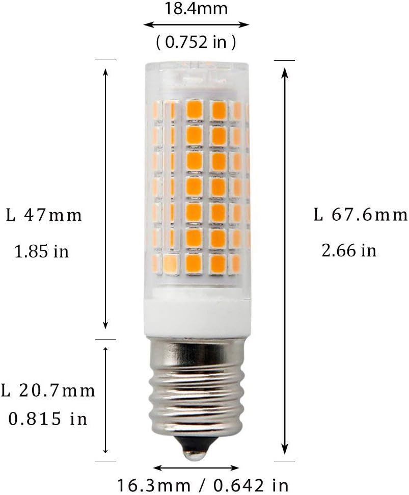 Microwave Oven Stovetop Light, 7W E17 Appliance Light, Range Hood Light Bulb, 2-Pack (Warm White)