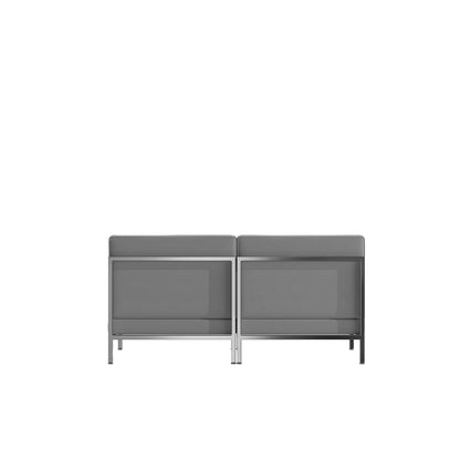 Flash Furniture HERCULES Imagination Series 2 Piece Gray LeatherSoft Waiting Room Lounge Set - Reception Bench
