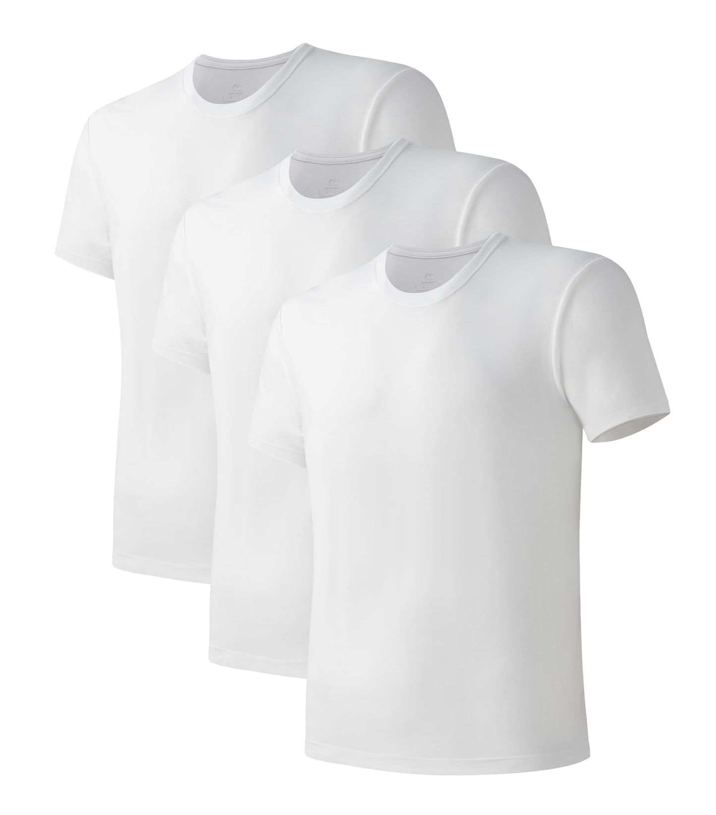 DAVID ARCHY Men’s Undershirts Quickly-Dry T-Shirts,Stretch Moisture-Wicking Crew Neck Tees for Men,3 Pack (XXL, White)