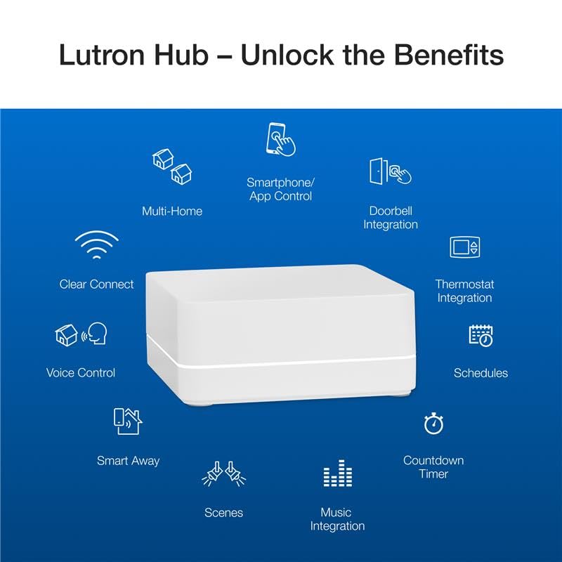 Lutron Diva Smart Dimmer Switch Kit for Caseta Lighting w/ Hub, Pico Remote & Pedestal, Smart Dimmer Works with Apple Home, Ring, Google Home, 3 Way, DVRF-BDG-1DP-A