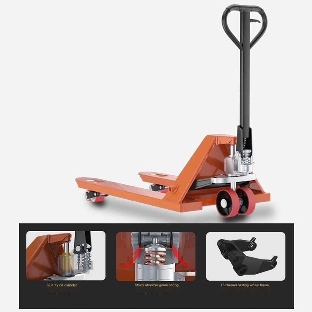 Pallet Jack 5000kg Manual Hydraulic Lift Pallet Jack Hand Forklift Nylon Wheel Unloading Truck(68.5cm)
