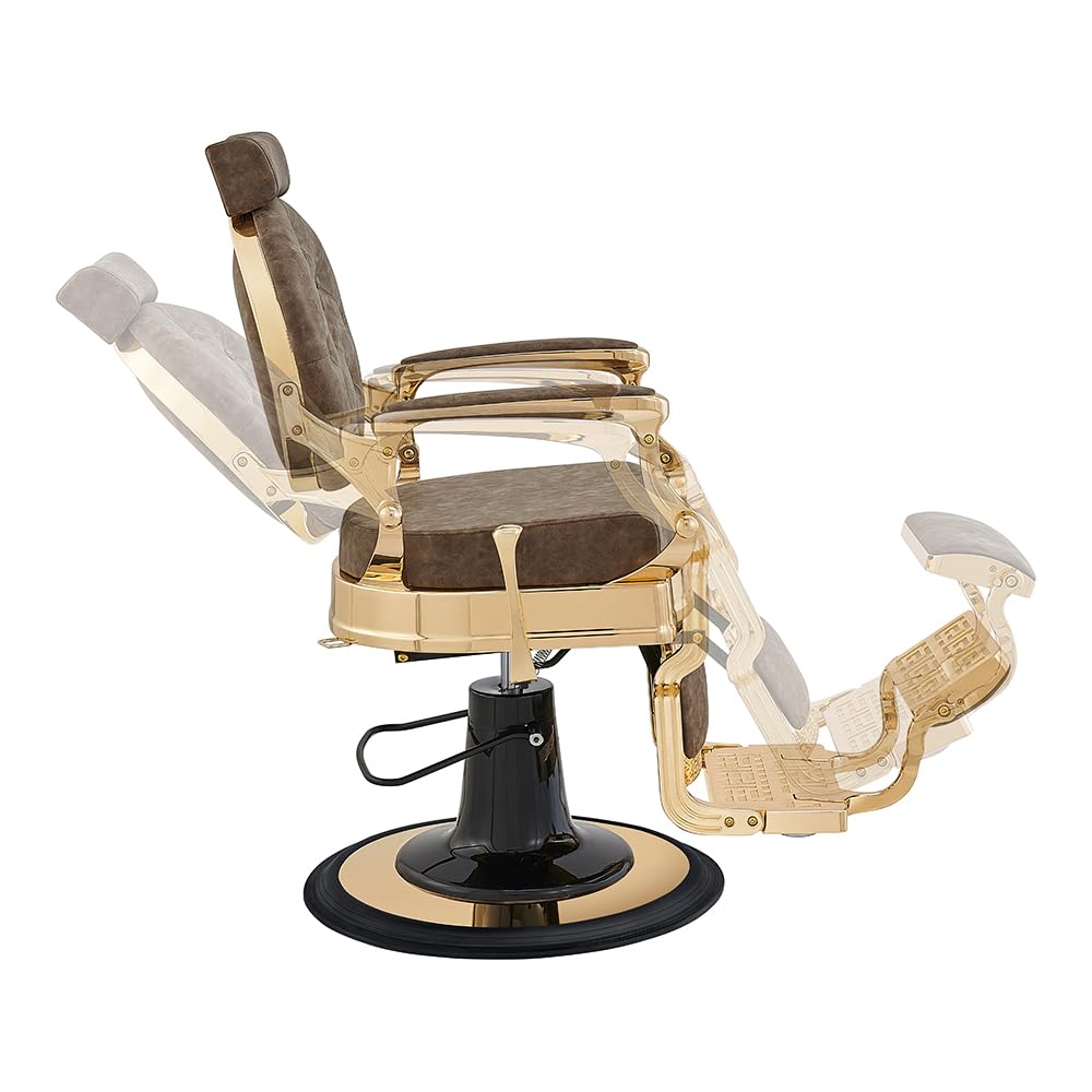 Dir Vintage Barber Chair Heavy Duty Gold Frame Barbershop Chairs Princeton
