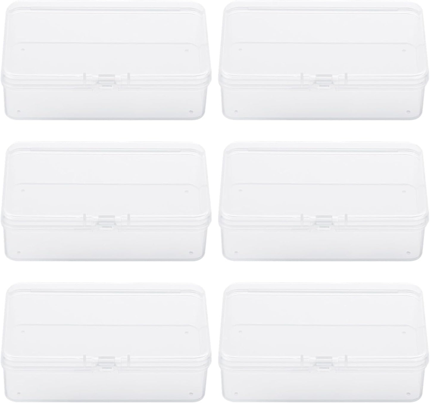 BATTIPAW 6PCS Hair Tie Organizer, Transparent Mini Storage Box, Clear Plastic Container for Home & Office