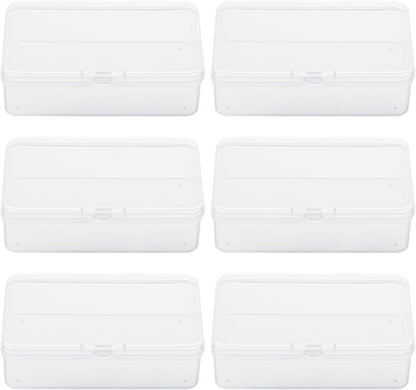 BATTIPAW 6PCS Hair Tie Organizer, Transparent Mini Storage Box, Clear Plastic Container for Home & Office