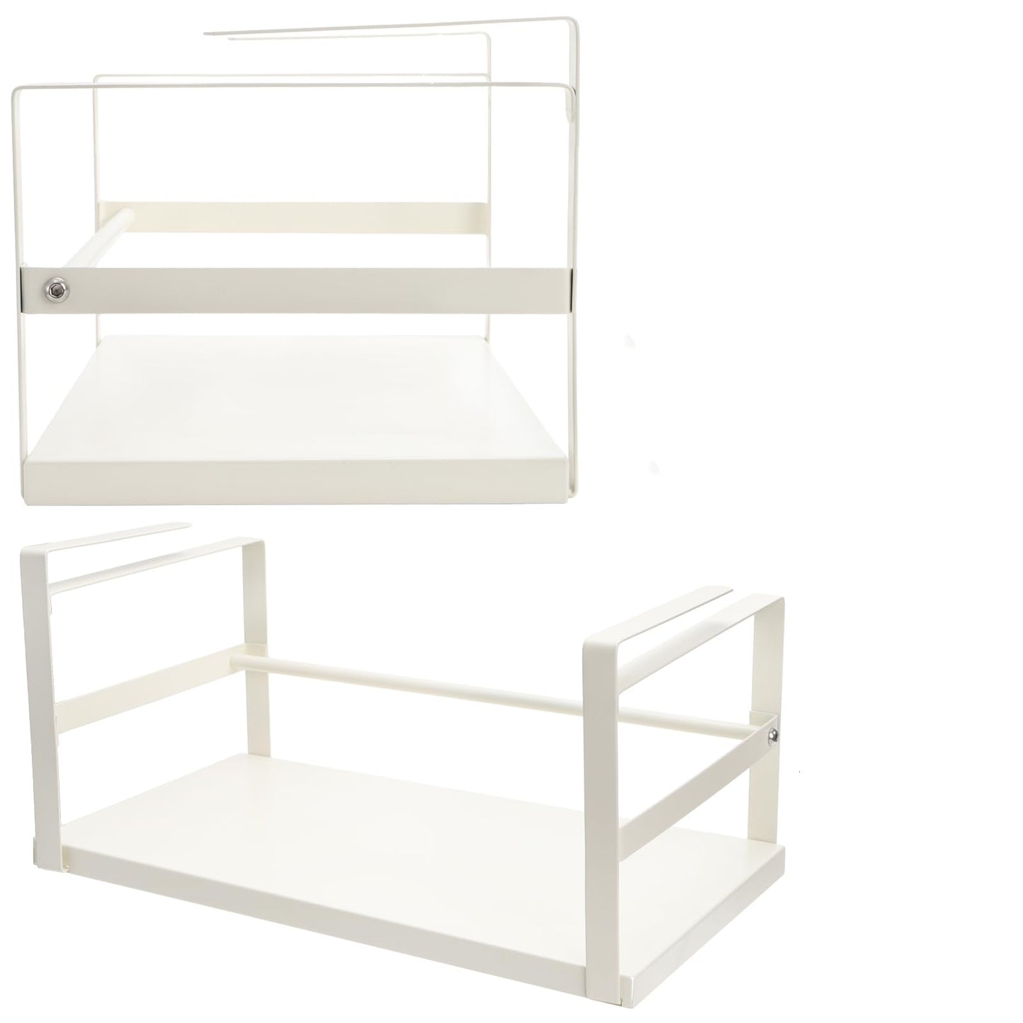 Tebery 2 Pack Under Shelf Storage Basket Sturdy, Slide-in Hanging Storage Basket for Kitchen, Metal Under Cabinet Shelves Organizer Rack, Space Saver Basket Shelf for Cabinet, Pantry, Desk, Cupboard