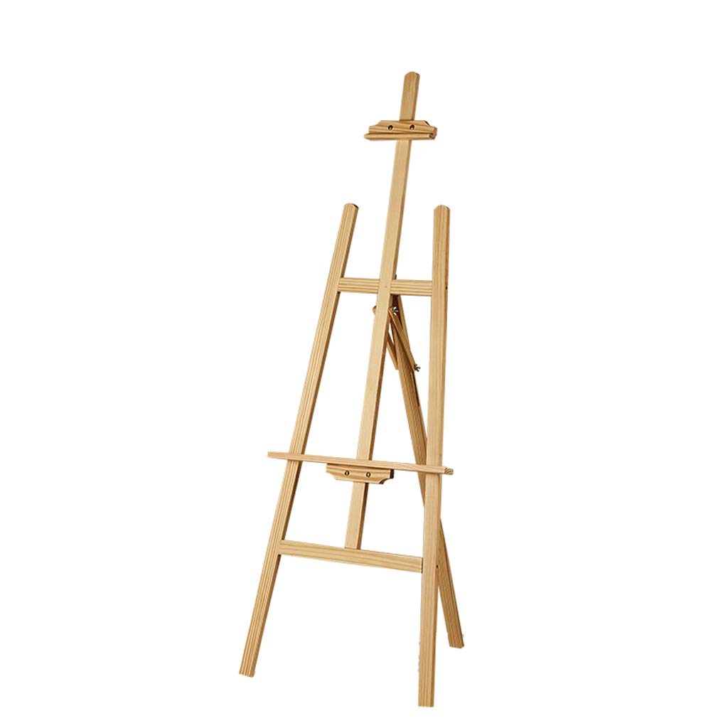 Display Easel Easel Wooden A-Frame Studio Easel Folding Pine Wood Children Artist Painting Adjustable Multifunctional Di (Primary 1.5cm)