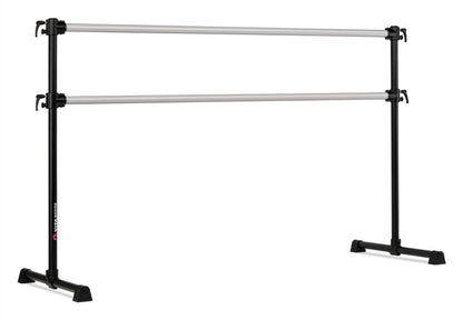 VITA Barre Portable Freestanding Double Ballet Barre, Professional, 6 Ft Bars, Black, Aluminum | Adjustable Height, Made in USA, Home or Gym Exercise Equipment for All Ages | Dance, Fitness, Pilates