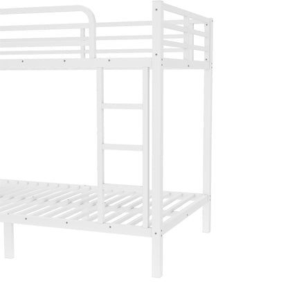 LUCALEO Stronger & Safer Heavy Duty Steel Twin XL Over Twin XL Size Bunk Bed Frame, Thickened More Stable Metal Bunkbeds (Easier to Assemble) (Twin XL,White)