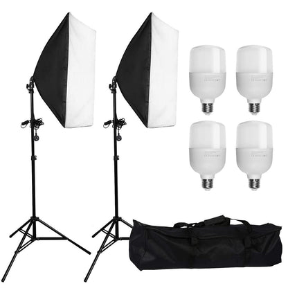 Photo Studio Softbox Umbrella Lighting Kit Background Support Stand 4 Backdrop
