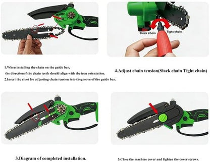 Chainsaw Chain - 6-Inch Replacement for Mini Cordless Electric Chainsaws | 1/4" LP Pitch, .043" Gauge, 37 Drive Links