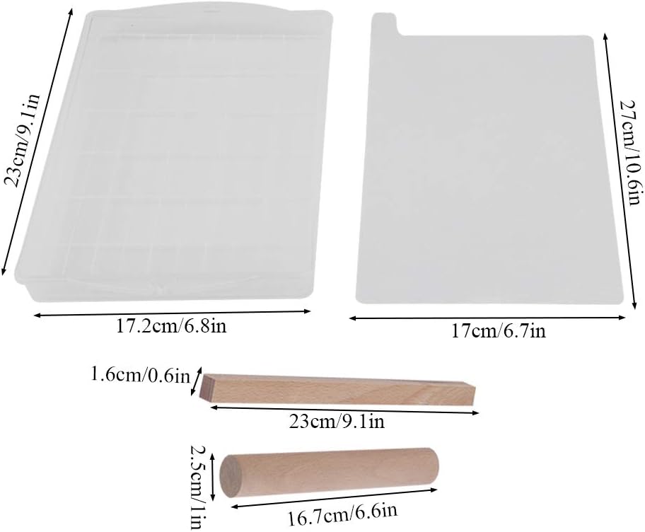 DIY Handmade Nougat Tools Tray Set - Silicone Nonstick Making Mat, Wooden Rolling Pin Baking Tools