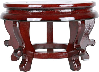 YARNOW Wooden Plant Stand, Rustic Flower Pot Base Holder Stool, Oriental Style Plant Saucer for Vase Display