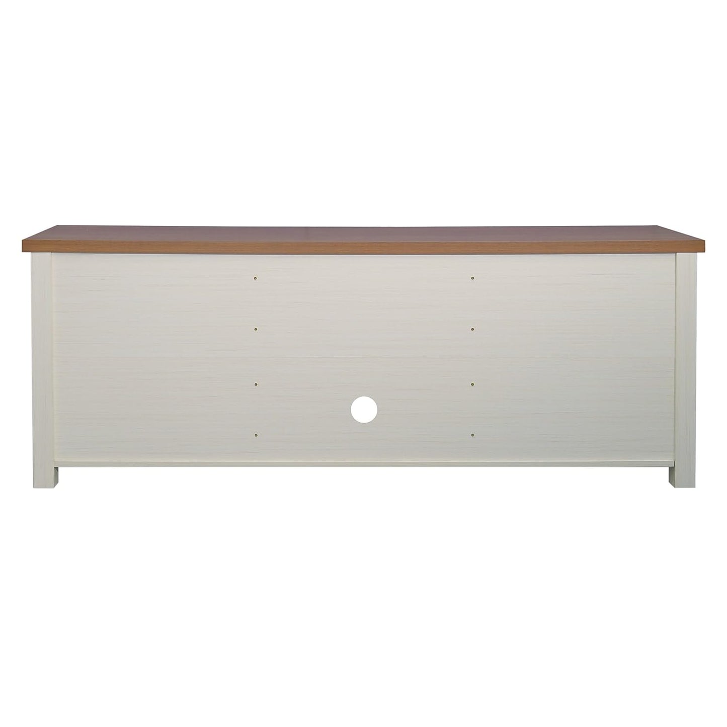 Flash Furniture Kilead Farmhouse TV Stand for up to 80" TVs-65 Engineered Wood Media Console with Open Storage, 65", Walnut Top/White Frame