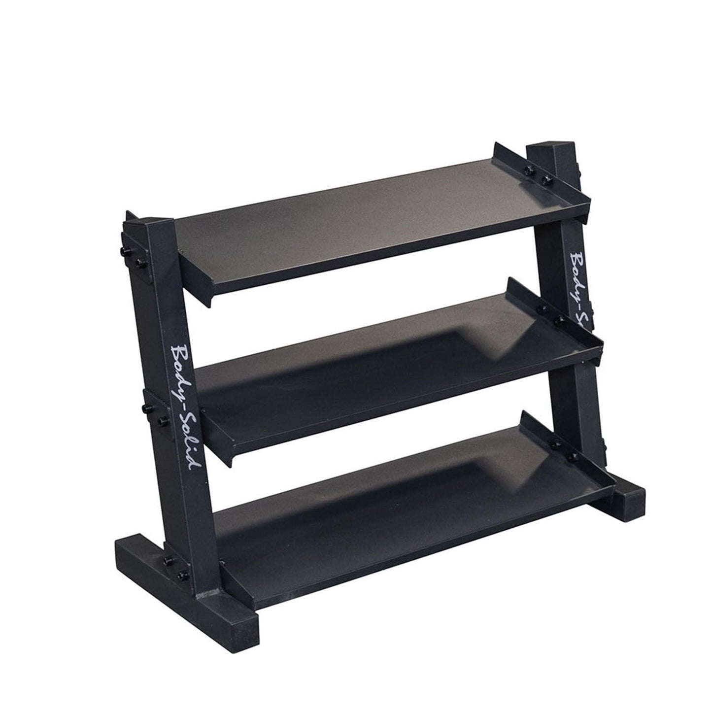 Body-Solid (GDR34B) 3-Tier Dumbbell Rack Storage for 12 Pairs Neoprene/Vinyl Dumbbells 1-15 lbs, Dumbell Weight Rack Stand Only, Commercial and Home Gym Strength Training Organizer