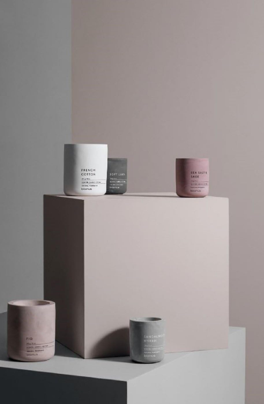 Blomus Fraga Scented Candle Magnet S, Soy Wax Candle in Concrete Look
