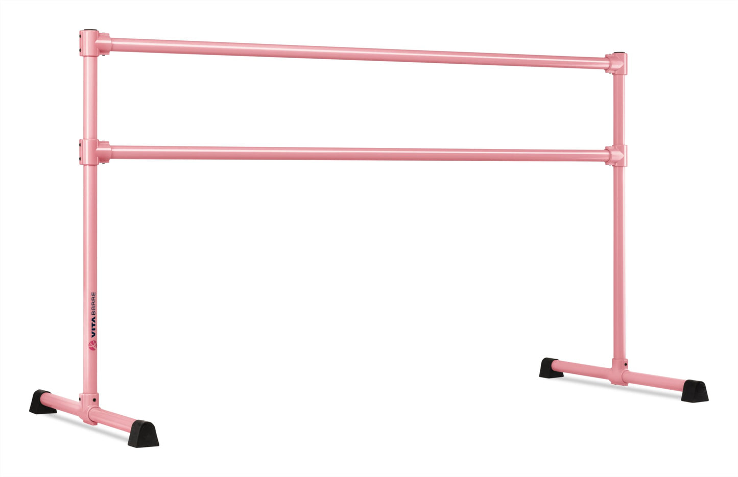 VITA Barre Portable Freestanding Double Ballet Barre, Extreme, 6 Ft Bars, Light Pink, Steel | Fixed Height, Made in USA, Home or Gym Exercise Equipment for Kids & Adults | Dance, Fitness, Pilates